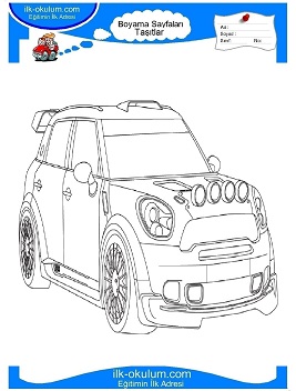 Çocuklar İçin Mini-cooper Boyama Sayfaları 